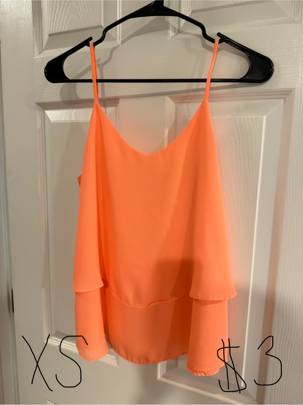Women’s Sleeveless Layered Cami Top - Neon Coral